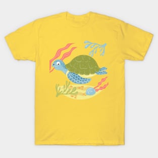 Turtle Hand Drawn Cartoon T-Shirt